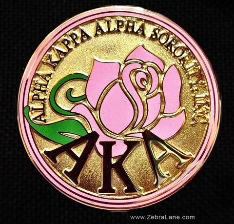 AKA Rose Round Lapel Pin