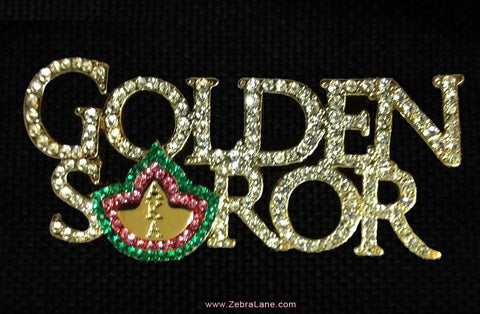 Alpha Kappa Alpha Golden Soror Rhinestone Lapel Pin