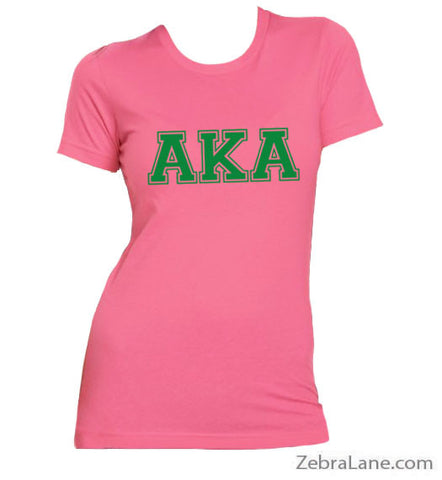 Alpha Kappa Alpha Greek Letter T-Shirt - Pink - Size LARGE