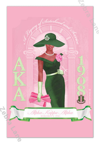 Alpha Kappa Alpha Green Dress Art Print