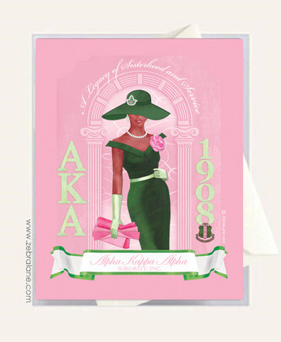 Alpha Kappa Alpha Green Dress Cards