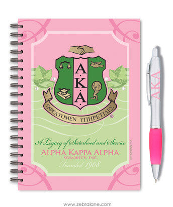 Alpha Kappa Alpha Ivy Shield Journal and Pen Gift Set