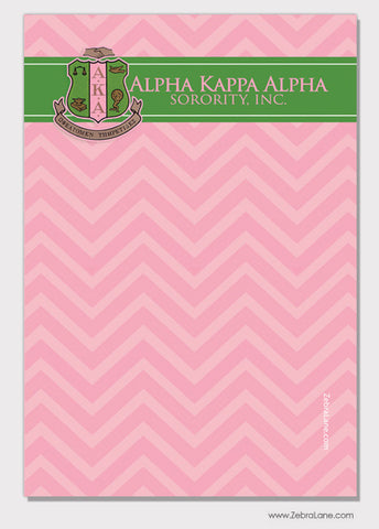 Alpha Kappa Alpha Pink Chevron 4x6 inch Note Pads - Set of 3 pads