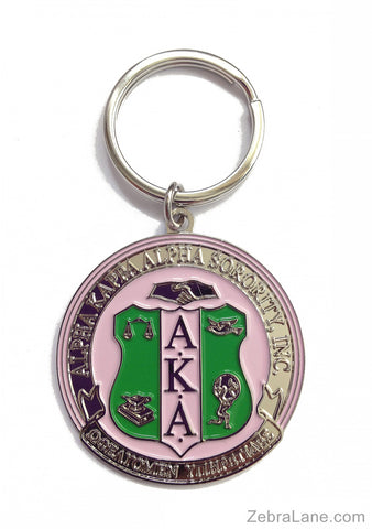 Alpha Kappa Alpha Shield Round Keychain