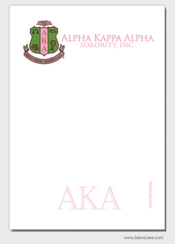 Alpha Kappa Alpha Shield White Note Pads 4x6 inch - Set of 3 pads