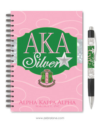 Alpha Kappa Alpha Silver Star Journal and Pen Gift Set