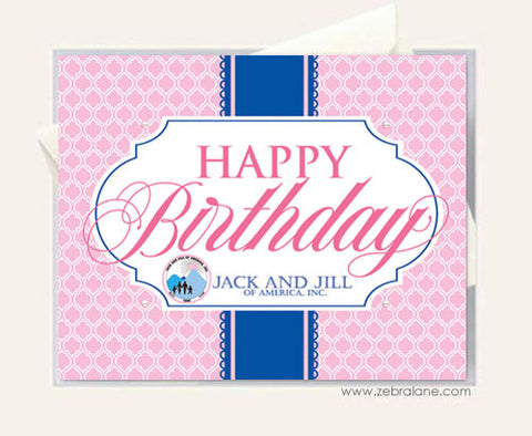 Jack and Jill Pink Birthday Cards