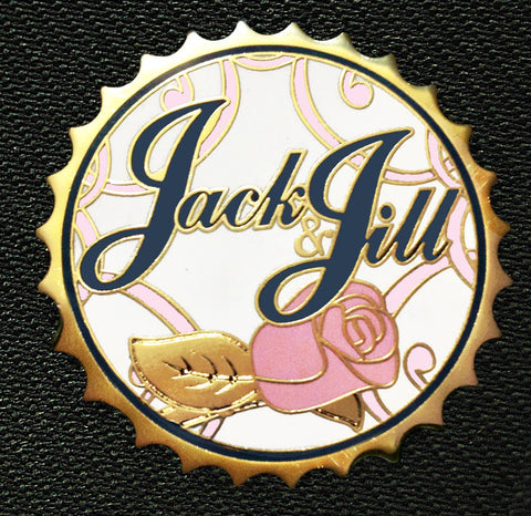 Jack and Jill Round Rose Lapel Pin