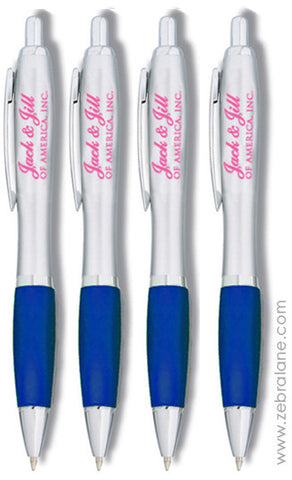 Jack and Jill Silver and Blue Pen Set of 4