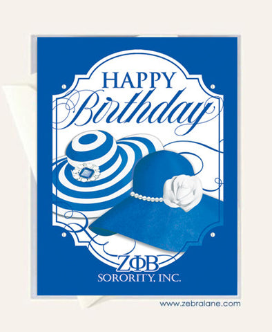 Zeta Phi Beta Birthday Hat Style Cards