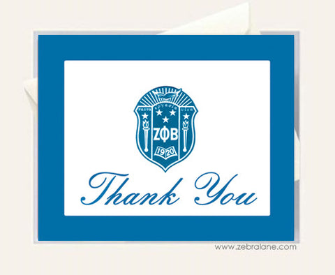 Zeta Shield Thank You Cards